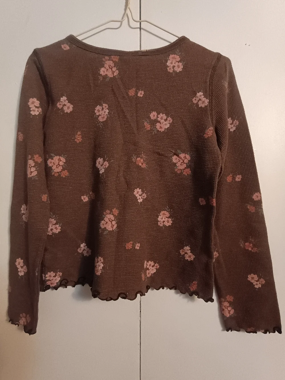 Old Navy Floral Long Sleeve Waffle Tee